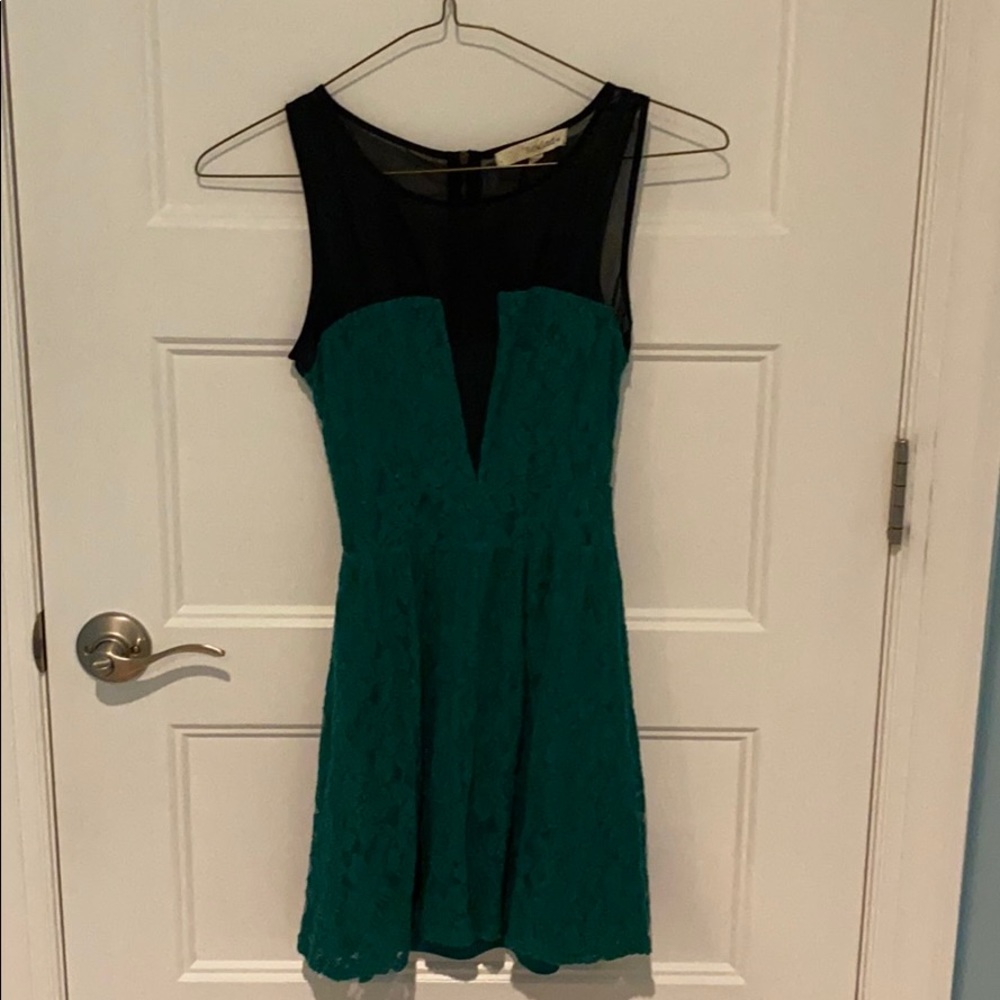 Green laced dress